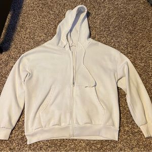 white zip up